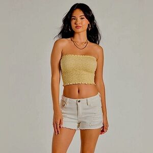 Windsor Yellow Floral Tube Top XS NWTS